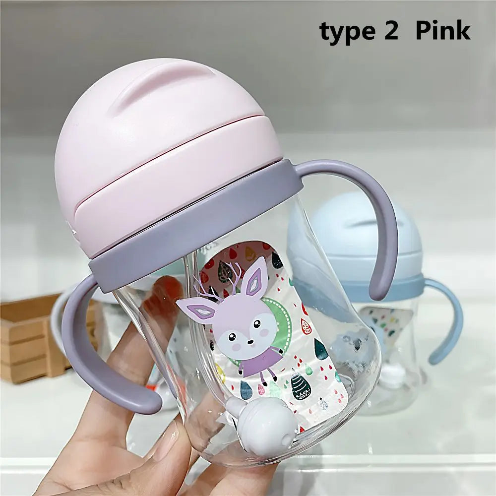 250ml Baby Straw Water Bottle with Handle