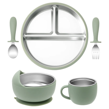 Stainless Steel Baby Feeding Set (5pcs)