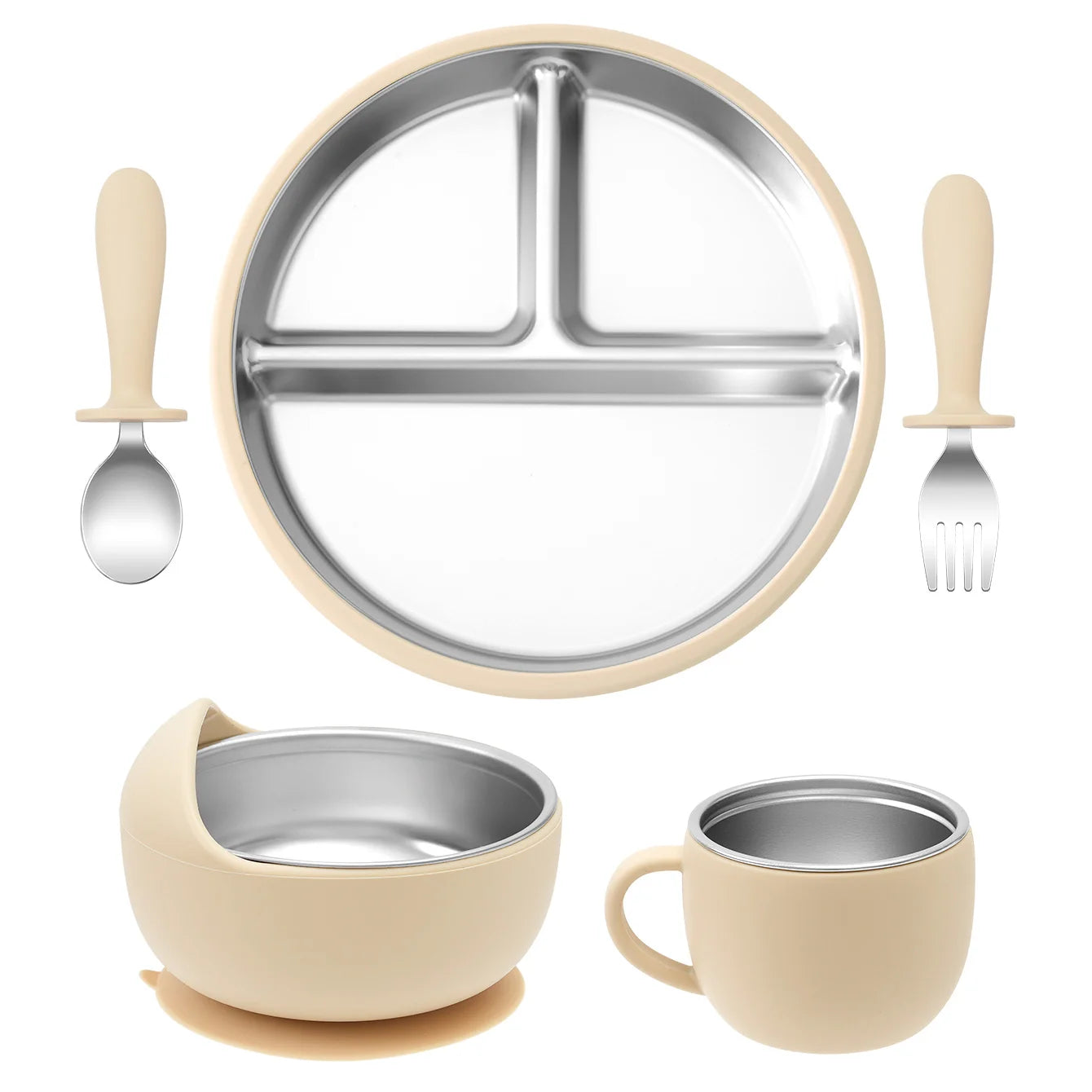 Stainless Steel Baby Feeding Set (5pcs)