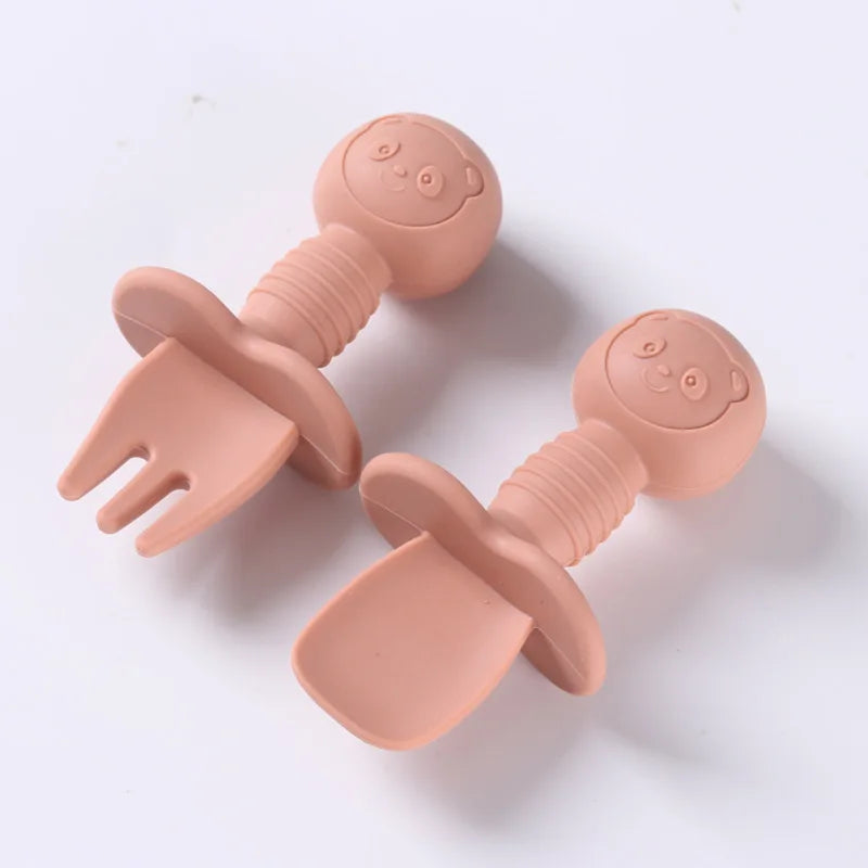 Silicone Baby Spoon & Fork Se