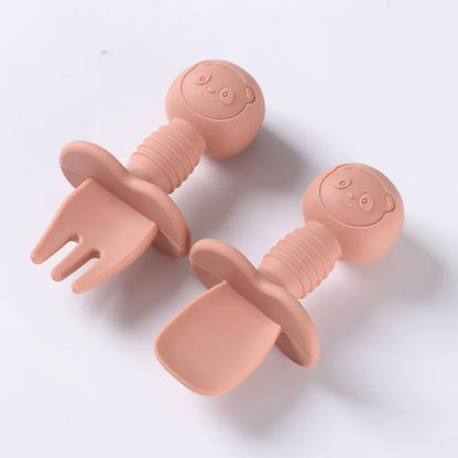 Silicone Baby Spoon & Fork Se