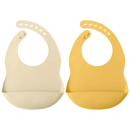 Silicone Baby Bib Set (2pcs)