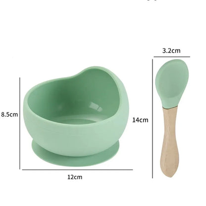Spill-Proof Silicone Baby Bowl with Spoon
