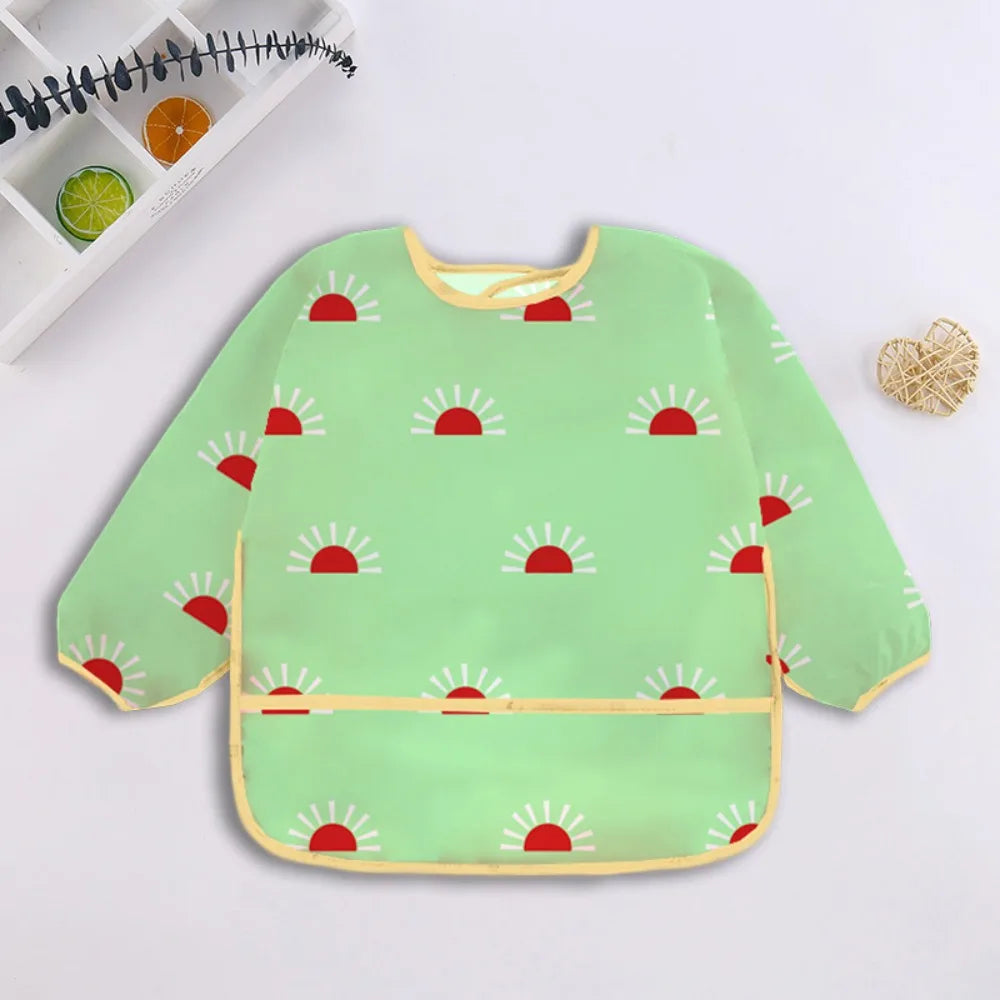 Waterproof Long Sleeve Baby Bib | Full Coverage