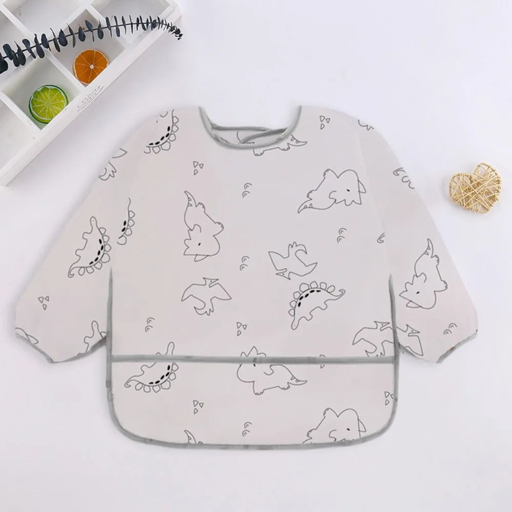 Waterproof Long Sleeve Baby Bib | Full Coverage