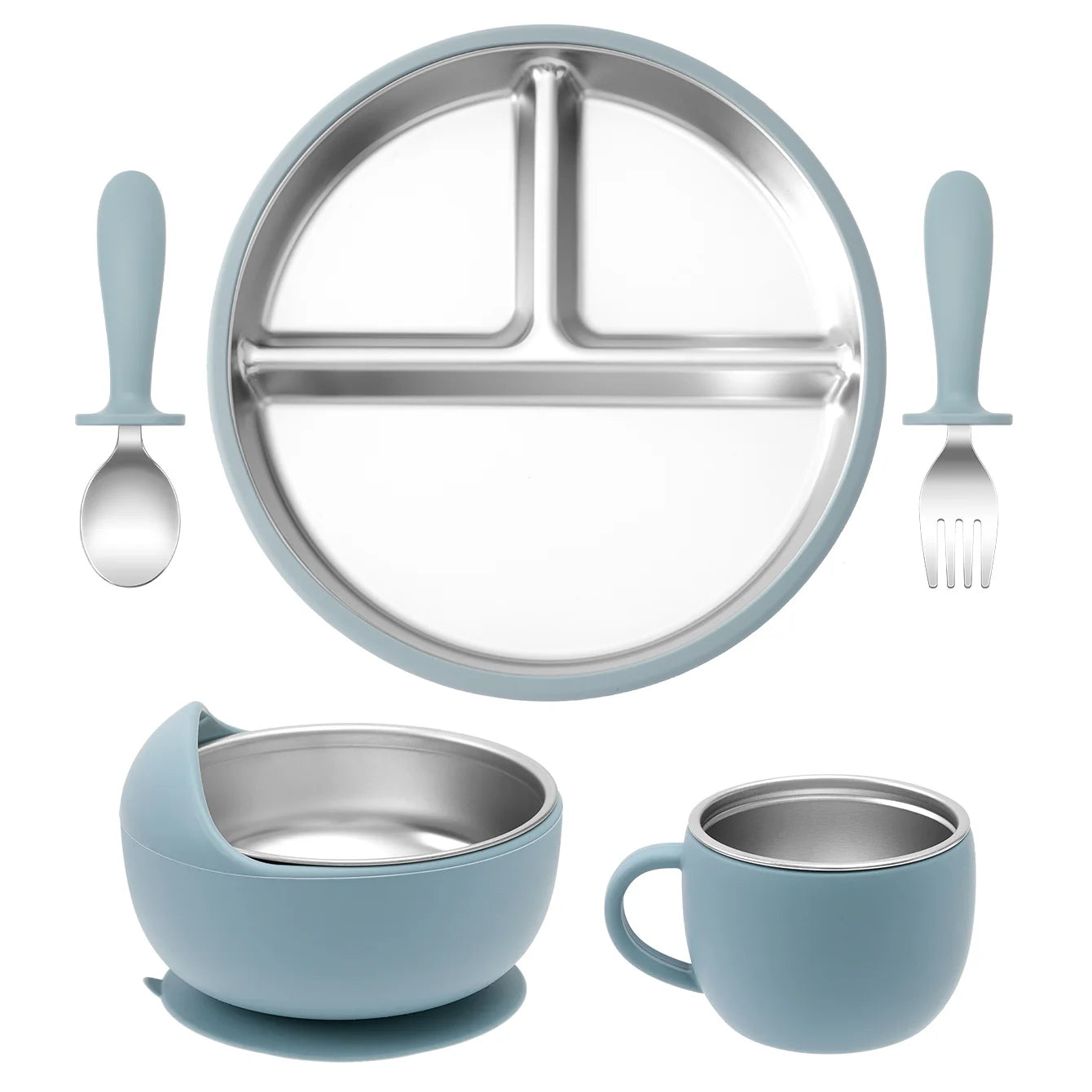 Stainless Steel Baby Feeding Set (5pcs)