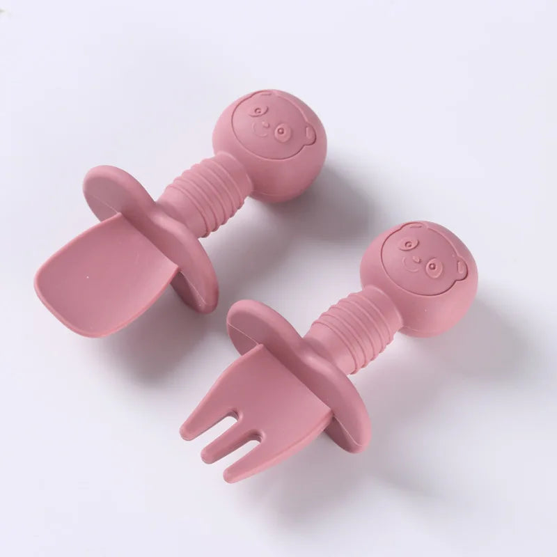 Silicone Baby Spoon & Fork Se
