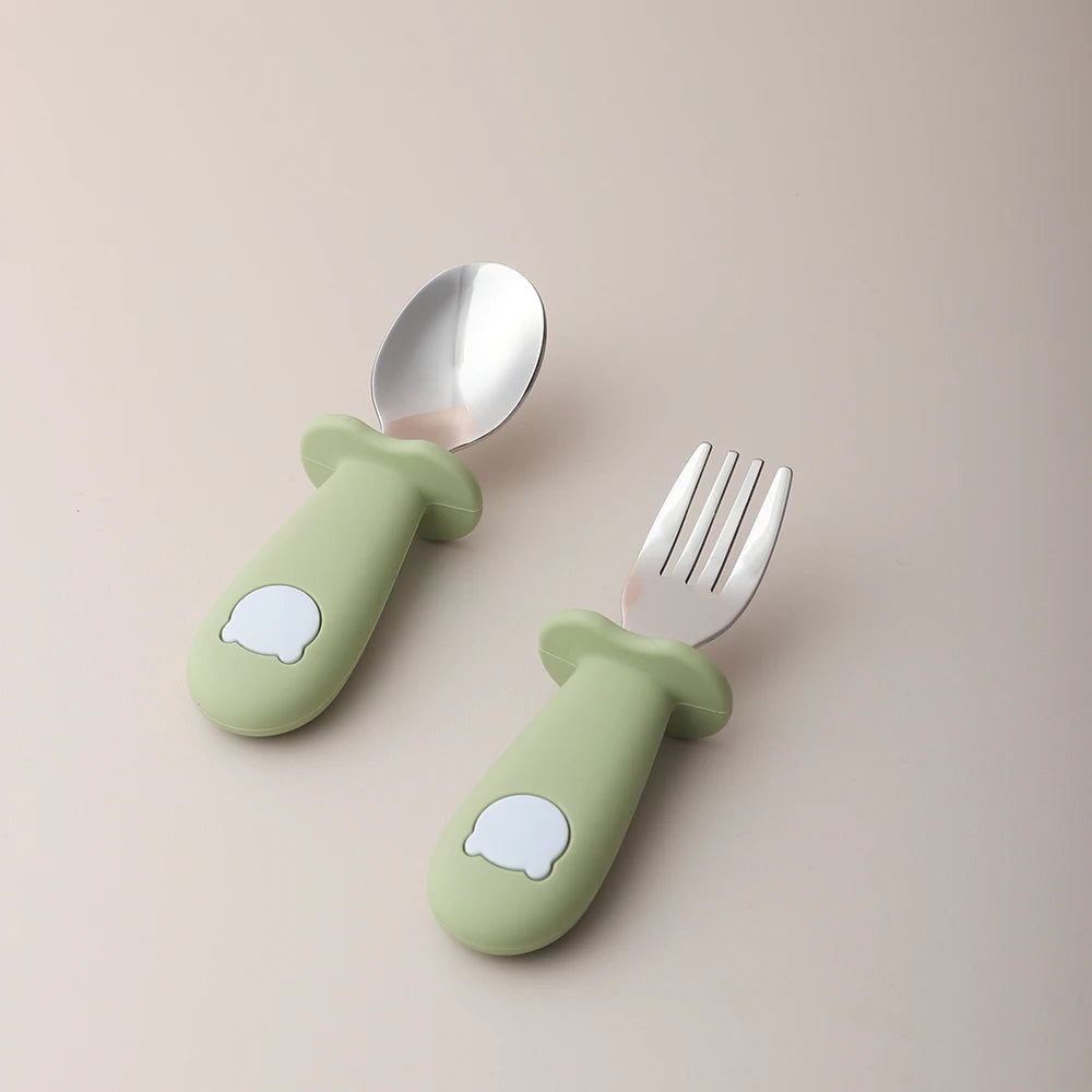 Panda Silicone Baby Spoon & Fork Set
