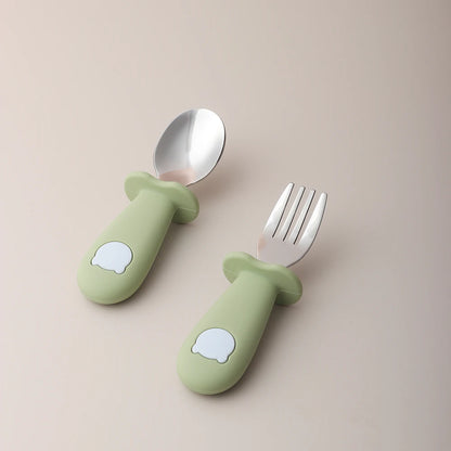 Panda Silicone Baby Spoon & Fork Set