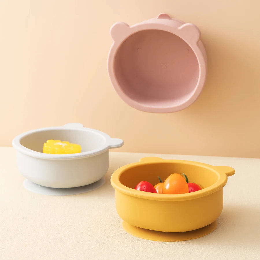 Bear Shape Silicone Baby Suction Bowl