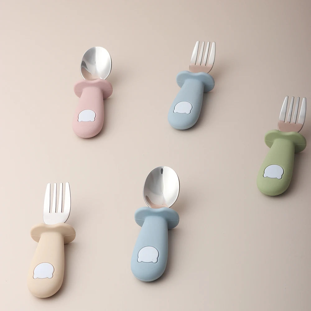 Panda Silicone Baby Spoon & Fork Set