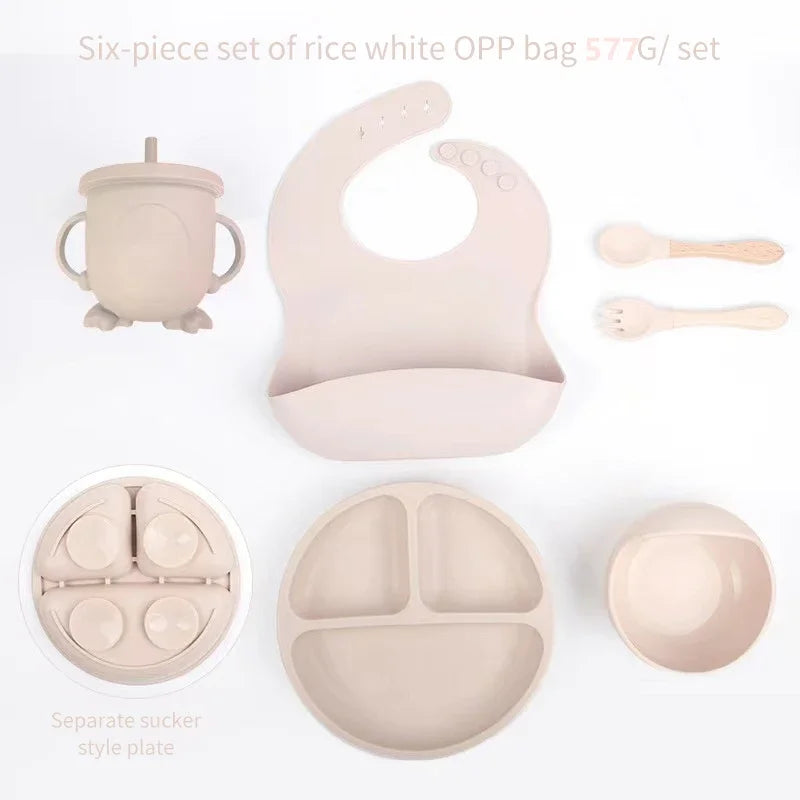 6pcs Silicone Baby Meal Training Set