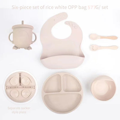 6pcs Silicone Baby Meal Training Set