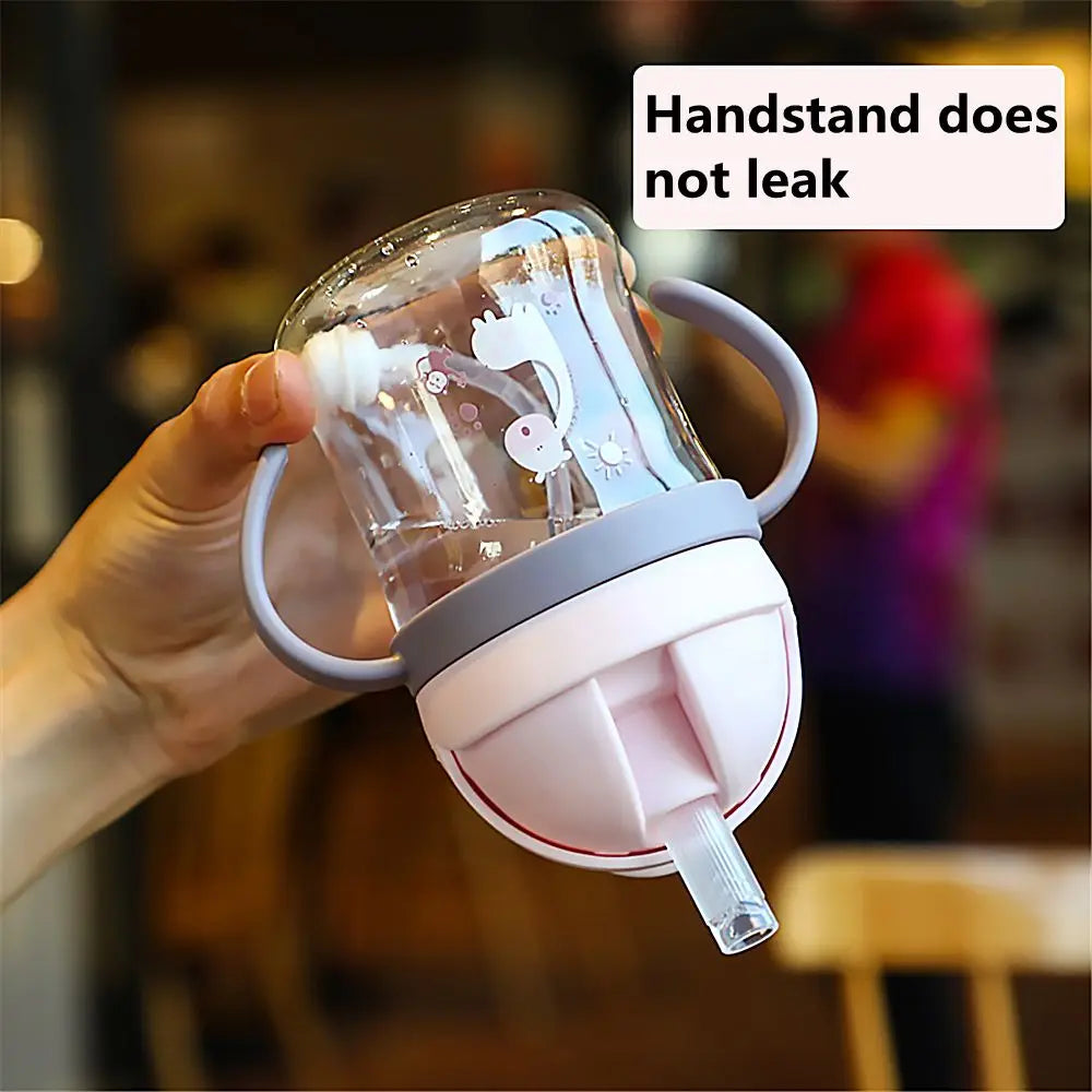 250ml Baby Straw Water Bottle with Handle