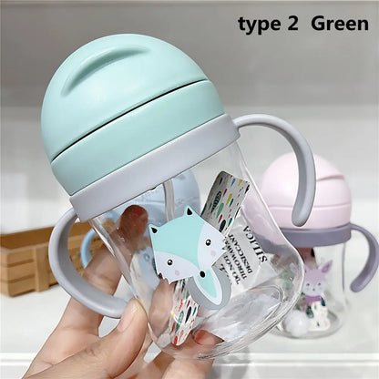 250ml Baby Straw Water Bottle with Handle