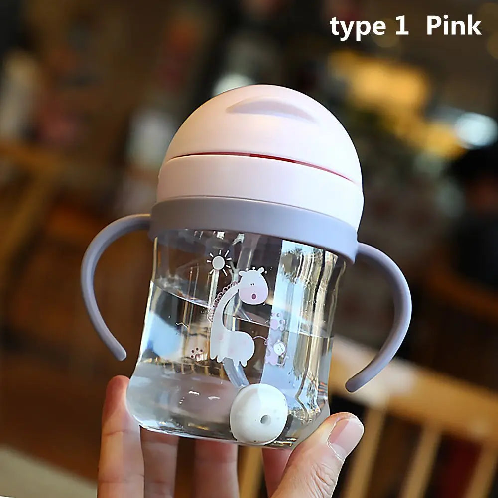 250ml Baby Straw Water Bottle with Handle