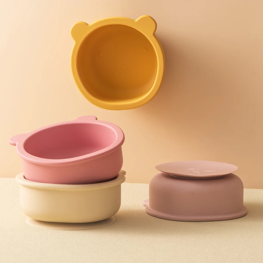 Bear Shape Silicone Baby Suction Bowl