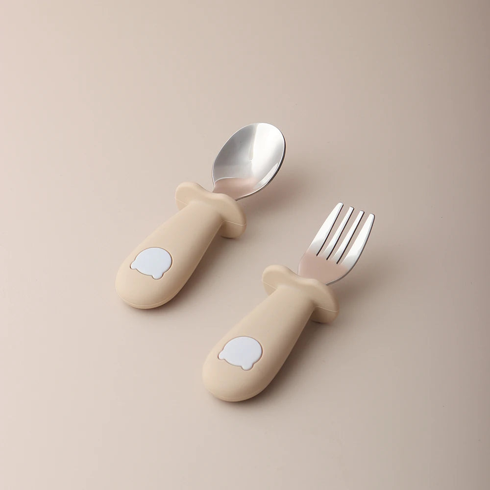 Panda Silicone Baby Spoon & Fork Set