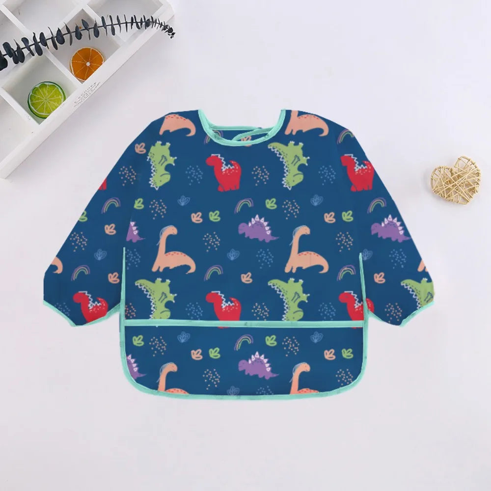 Waterproof Long Sleeve Baby Bib | Full Coverage