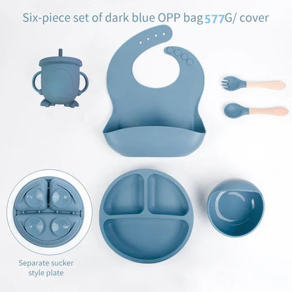 6pcs Silicone Baby Meal Training Set