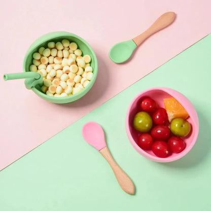 Spill-Proof Silicone Baby Bowl with Spoon
