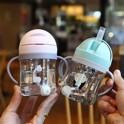 250ml Baby Straw Water Bottle with Handle
