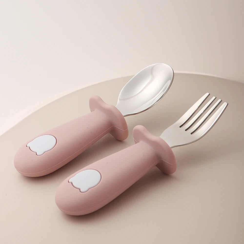 Panda Silicone Baby Spoon & Fork Set