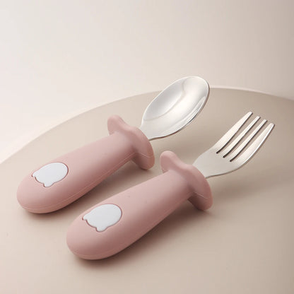 Panda Silicone Baby Spoon & Fork Set