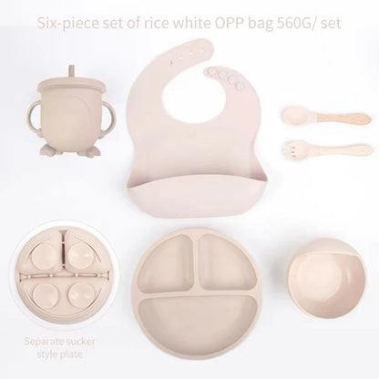 6pcs Silicone Baby Meal Training Set
