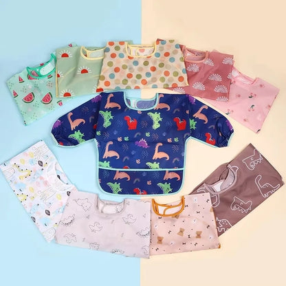Waterproof Long Sleeve Baby Bib | Full Coverage