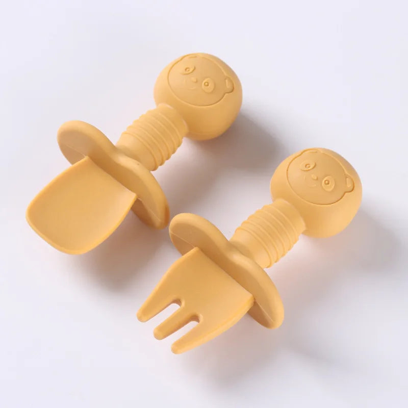 Silicone Baby Spoon & Fork Se