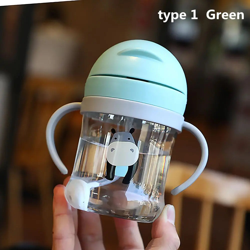 250ml Baby Straw Water Bottle with Handle