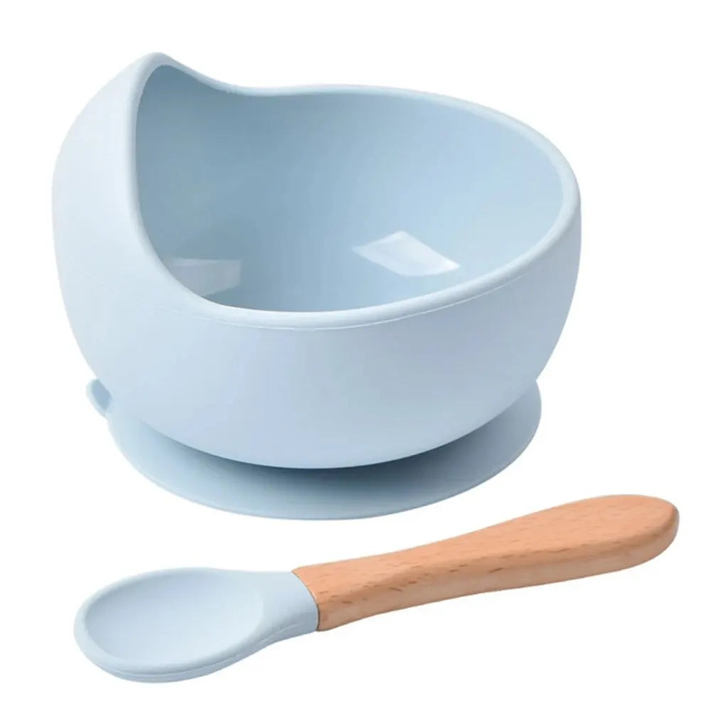 Spill-Proof Silicone Baby Bowl with Spoon