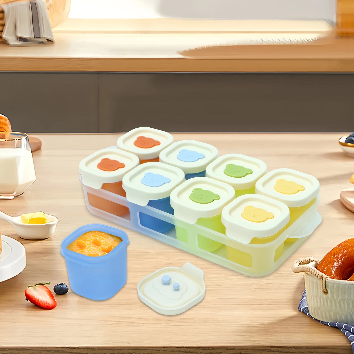 Silicone Baby Food Storage Containers (9pcs)