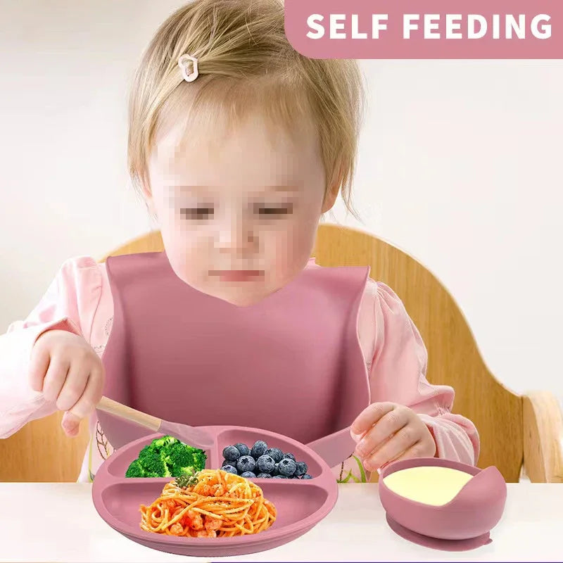 6pcs Silicone Baby Meal Training Set