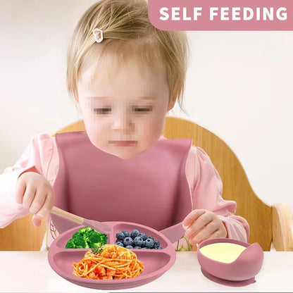 6pcs Silicone Baby Meal Training Set