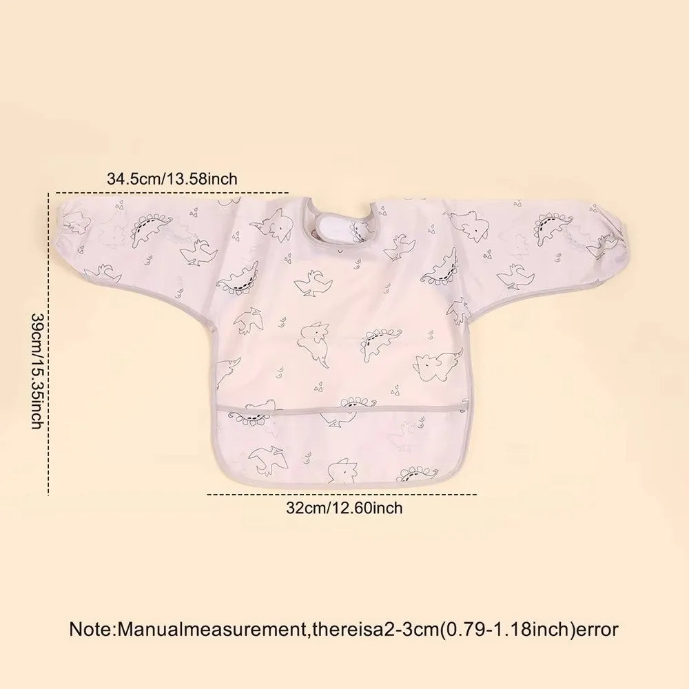 Waterproof Long Sleeve Baby Bib | Full Coverage