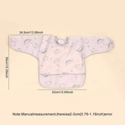 Waterproof Long Sleeve Baby Bib | Full Coverage