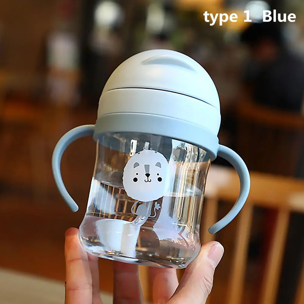 250ml Baby Straw Water Bottle with Handle
