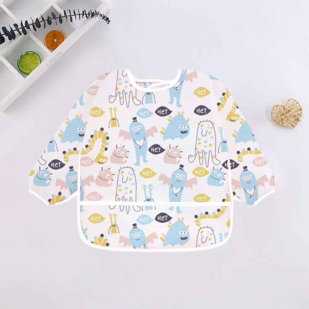Waterproof Long Sleeve Baby Bib | Full Coverage