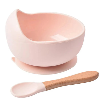 Spill-Proof Silicone Baby Bowl with Spoon