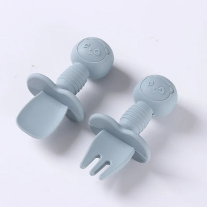 Silicone Baby Spoon & Fork Se