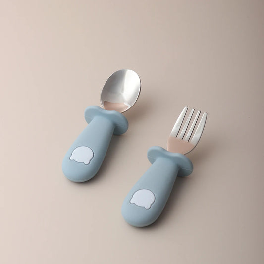 Panda Silicone Baby Spoon & Fork Set