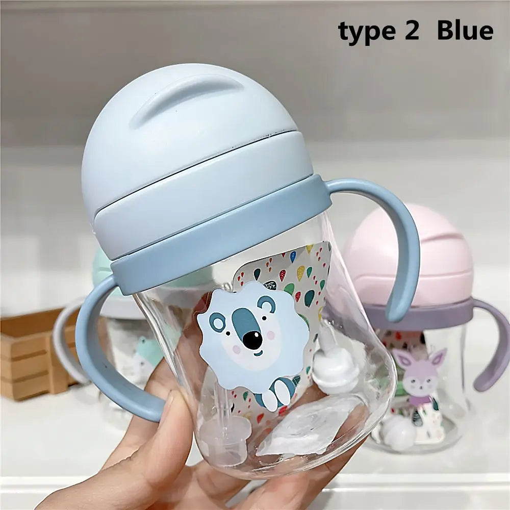 250ml Baby Straw Water Bottle with Handle