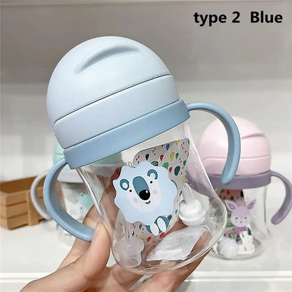 250ml Baby Straw Water Bottle with Handle