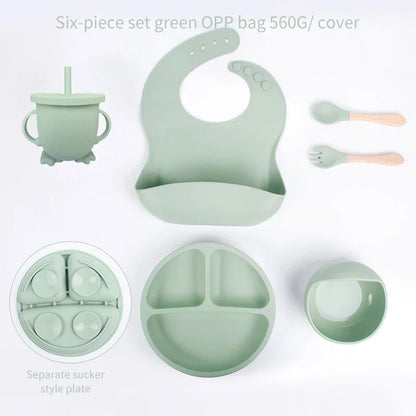6pcs Silicone Baby Meal Training Set