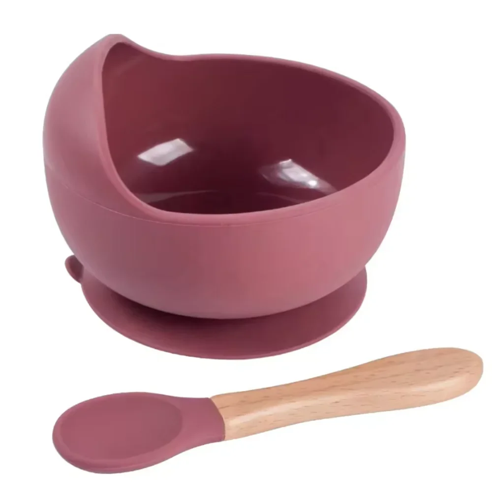 Spill-Proof Silicone Baby Bowl with Spoon