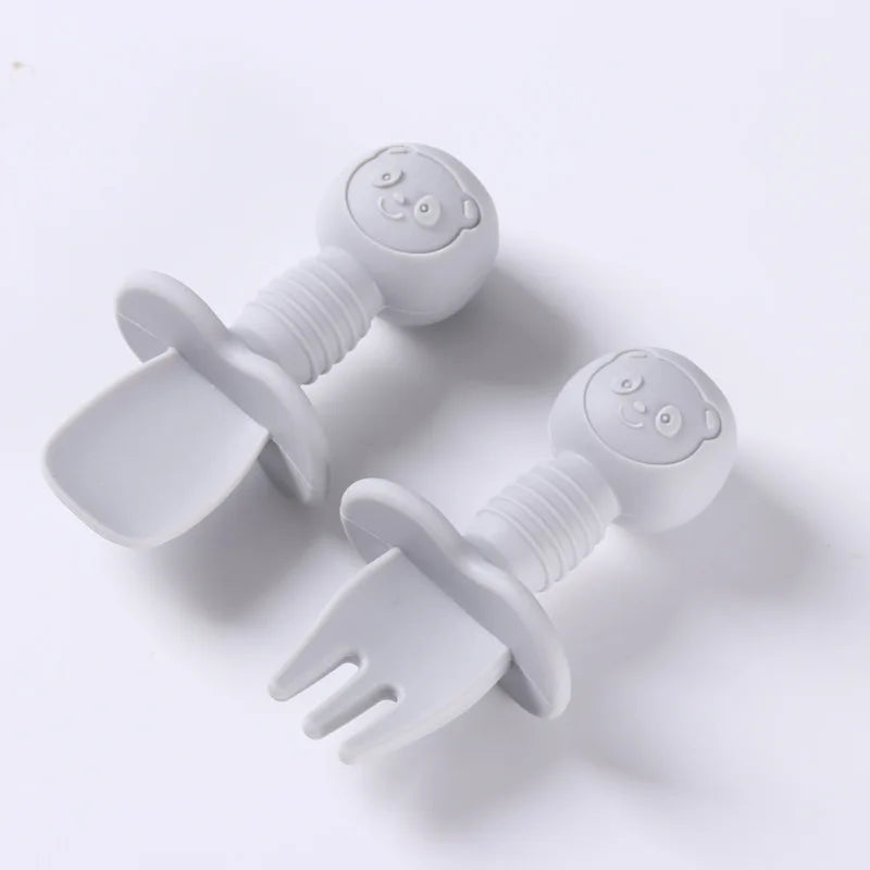 Silicone Baby Spoon & Fork Se