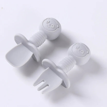 Silicone Baby Spoon & Fork Se