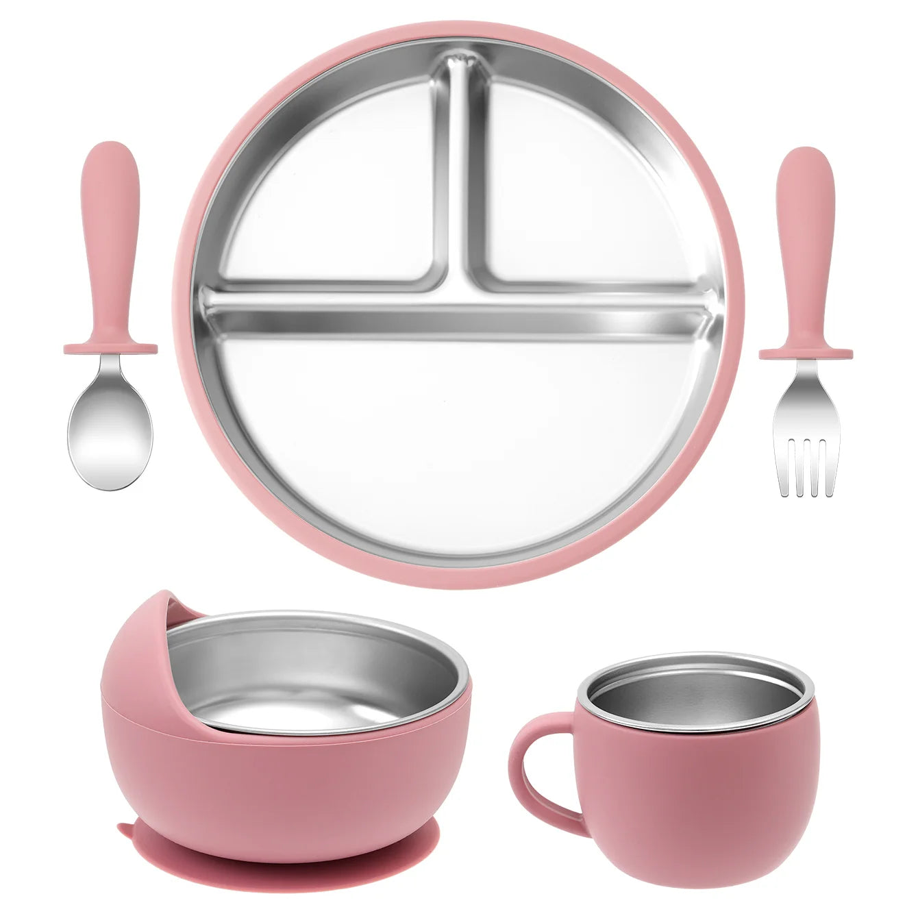 Stainless Steel Baby Feeding Set (5pcs)